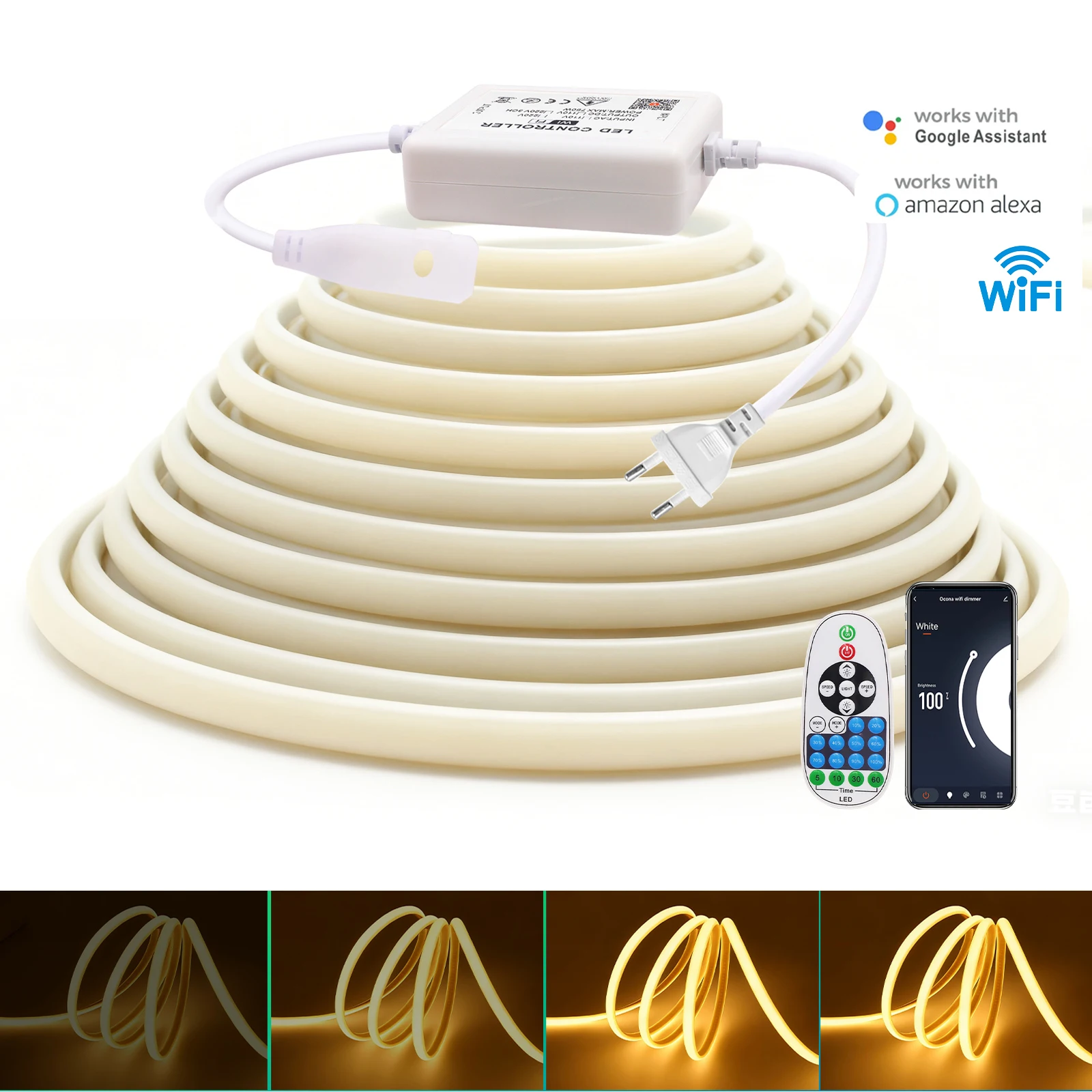 AC 220V Smart Neon Light Strip WiFi/Bluetooth/Touch Panel Dimmable Waterproof Flexible LED Neon for Home Party Decor
AC 220V Smart Neon Light Strip WiFi/Bluetooth/Touch Panel Dimmable Waterproof Flexible LED Neon for Home Party Decor