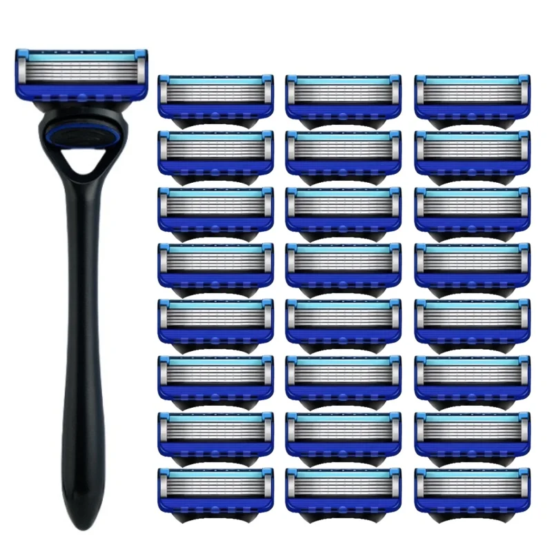 Stainless steel manual shaver, 5-layer razor blade reusable, retro wet scratch resistant hair removal blade
Stainless steel manual shaver, 5-layer razor blade reusable, retro wet scratch resistant hair removal blade