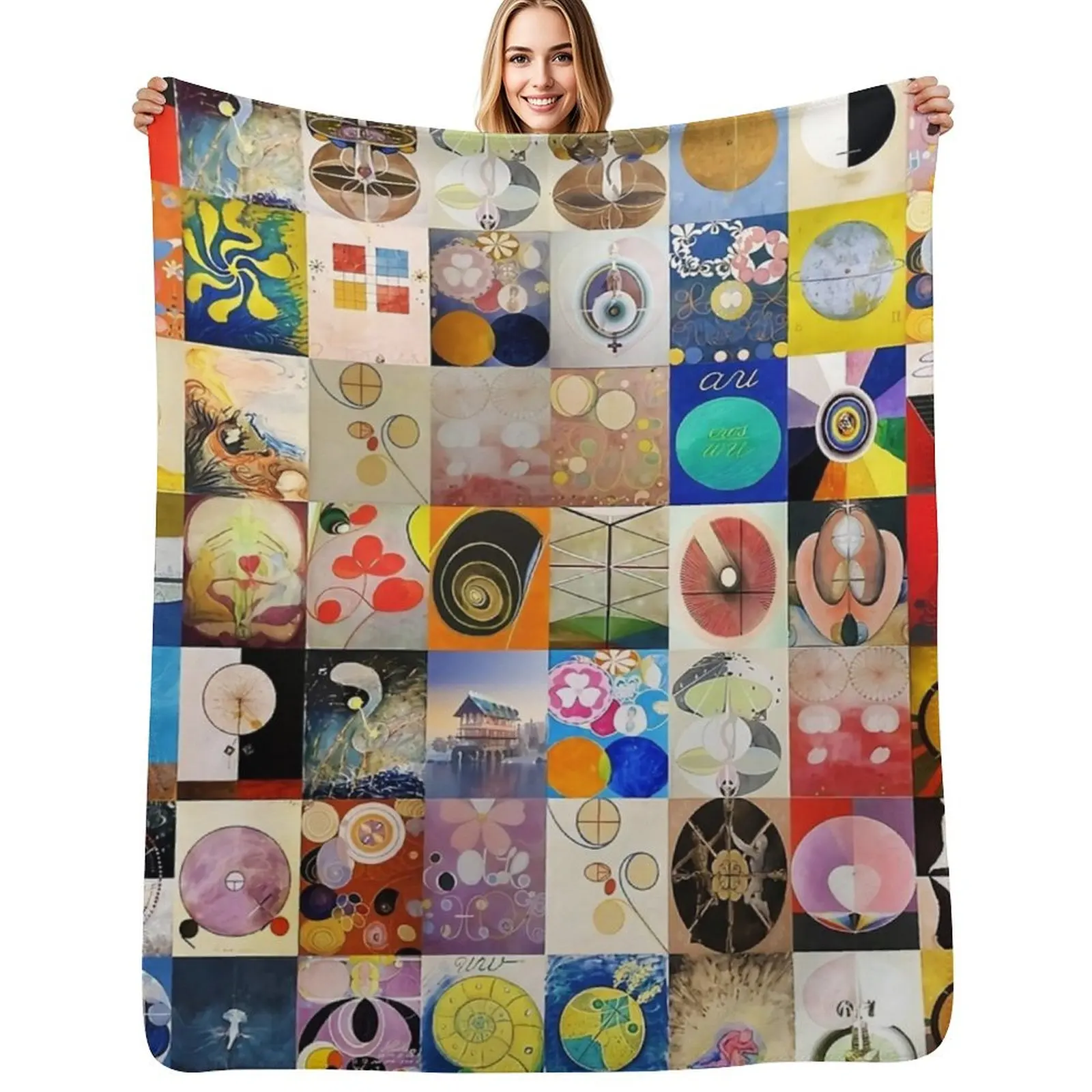 A Collage of Hilma af Klint Artwork Throw Blanket Cozy Warm Blanket for Bed Room Decor
A Collage of Hilma af Klint Artwork Throw Blanket Cozy Warm Blanket for Bed Room Decor