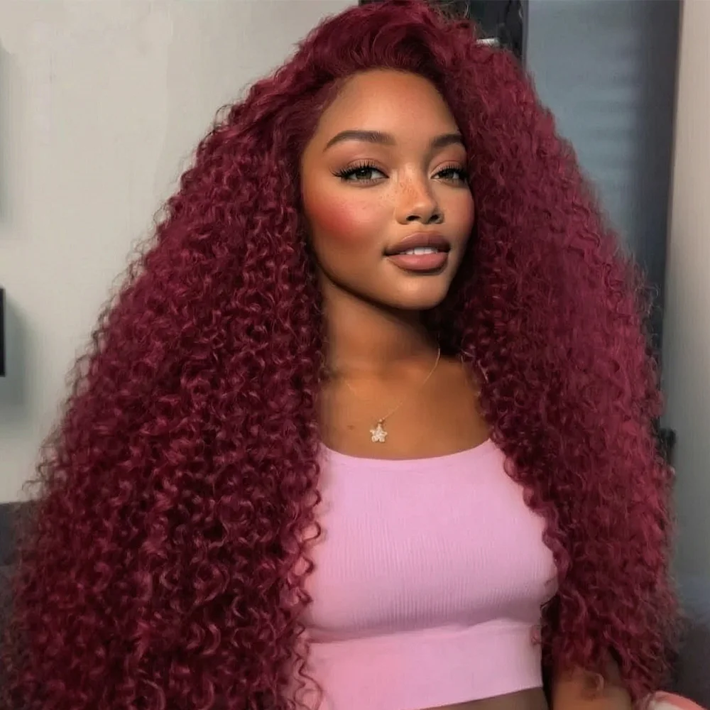 30 Inches Burgundy 99J Deep Wave Front Wig Red Colored Curly Human Hair Wigs Brazilian 220% Density 13x4 13x6 HD Lace Frontal Wigs
30 Inches Burgundy 99J Deep Wave Front Wig Red Colored Curly Human Hair Wigs Brazilian 220% Density 13x4 13x6 HD Lace Frontal Wigs