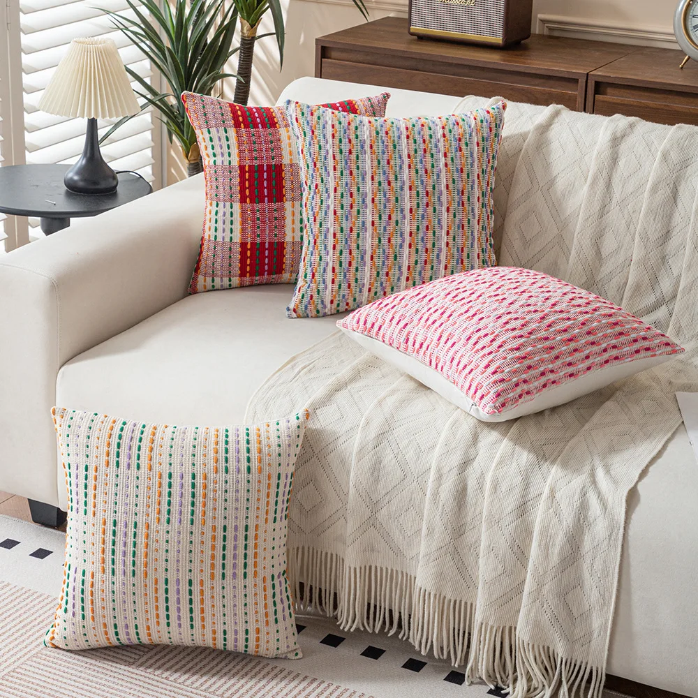 Bohemia Grid Stripe Yarn-dyed Cushion Cover 45 * 45 Cotton and Linen Colorful Jacquard Pillow Cover Moroccan Ethnic Home Decor
Bohemia Grid Stripe Yarn-dyed Cushion Cover 45 * 45 Cotton and Linen Colorful Jacquard Pillow Cover Moroccan Ethnic Home Decor