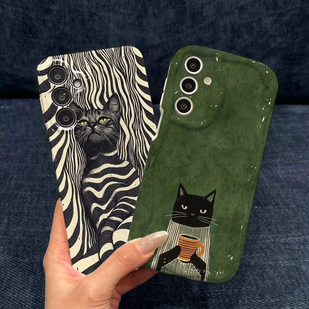 Art Design Black Cat Cover For Samsung Galaxy A56 A55 A54 A51 A25 A17 A06 A05 Feilin Phone Case Wave Oil Phone Case
Art Design Black Cat Cover For Samsung Galaxy A56 A55 A54 A51 A25 A17 A06 A05 Feilin Phone Case Wave Oil Phone Case