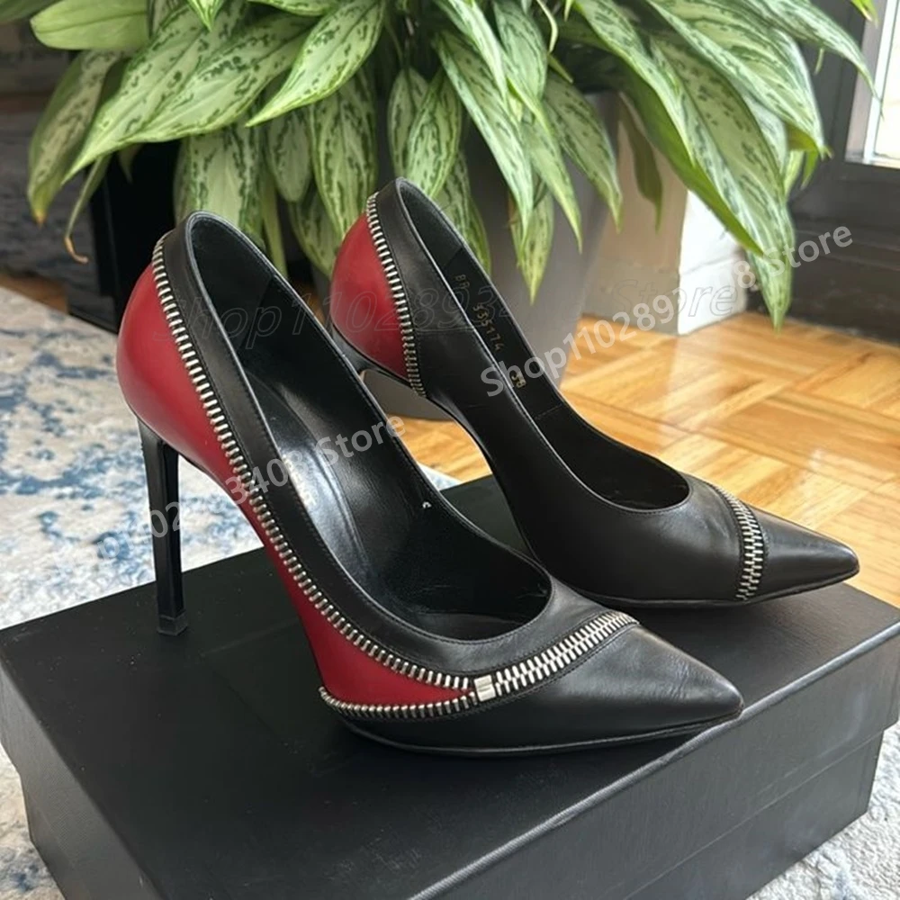 Sexy Zipper Design Pointy Shallow Pumps Matte Leather Stiletto High Heel Fashion Sexy Dairy Women Shoes 2025 Spring Para Mujere
Sexy Zipper Design Pointy Shallow Pumps Matte Leather Stiletto High Heel Fashion Sexy Dairy Women Shoes 2025 Spring Para Mujere