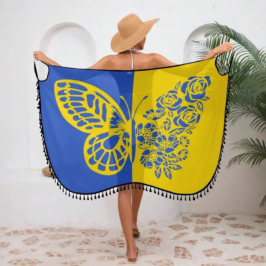 Womens Bohemian Floral Butterfly Print Beach Cover Up Scarf Wrap
Womens Bohemian Floral Butterfly Print Beach Cover Up Scarf Wrap