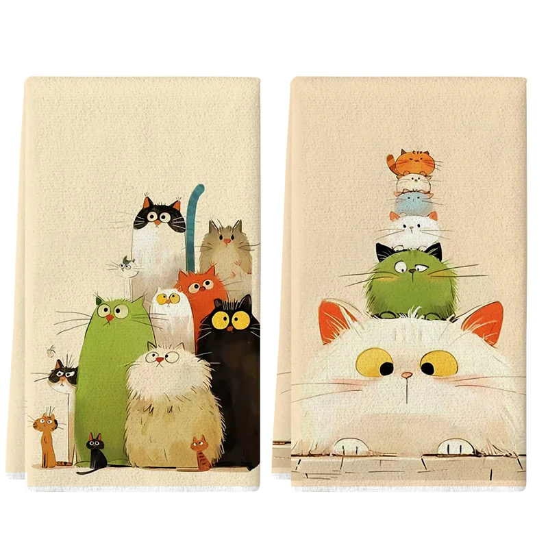 2Pcs, Cute Cat-Themed Kitchen Towels, 40Cm*60Cm Towel Set, Super Absorbent Soft Cleaning Cloth, Cooking and Baking Tea Towel, Hand Towel, Cleaning Cloth, Dishcloth, Kitchen Decoration, Living Room Decoration, Kitchen Essentials, Home Essentials
2Pcs, Cute Cat-Themed Kitchen Towels, 40Cm*60Cm Towel Set, Super Absorbent Soft Cleaning Cloth, Cooking and Baking Tea Towel, Hand Towel, Cleaning Cloth, Dishcloth, Kitchen Decoration, Living Room Decoration, Kitchen Essentials, Home Essentials