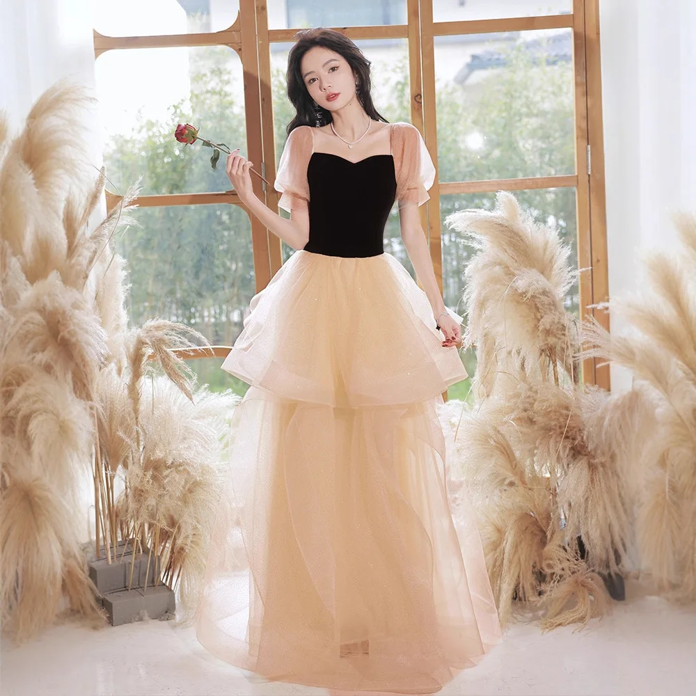 Elegant Contrasting Colors Women's Evening Dress High-end Square Collar Tulle Prom Gowns Simple Tiered Birthday Party Dresses
Elegant Contrasting Colors Women's Evening Dress High-end Square Collar Tulle Prom Gowns Simple Tiered Birthday Party Dresses