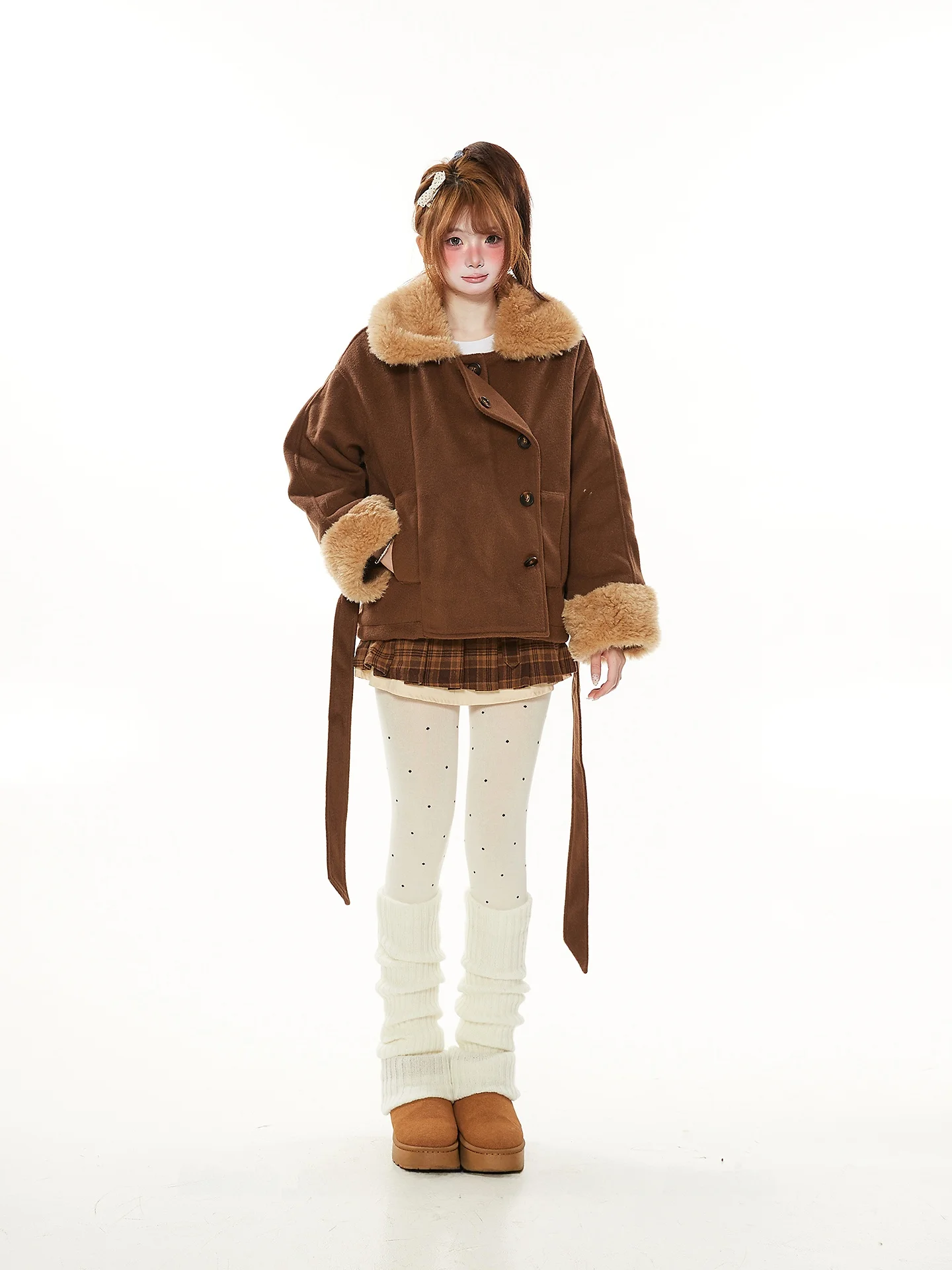 Thiened Lamb Velvet Collar ort Coat Women's Winter Cotton Blend Korean Sle Brown Woolen Outerwear Faionable Commute
Thiened Lamb Velvet Collar ort Coat Women's Winter Cotton Blend Korean Sle Brown Woolen Outerwear Faionable Commute