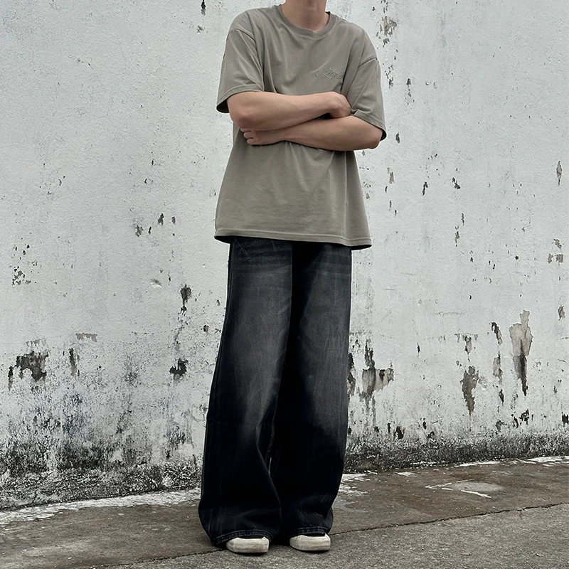 Мужские джинсы свободного кроя в американском ретро-стиле с принтом «Молния», прямые брюки в пол, молодежный летний тренд
Мужские джинсы свободного кроя в американском ретро-стиле с принтом «Молния», прямые брюки в пол, молодежный летний тренд