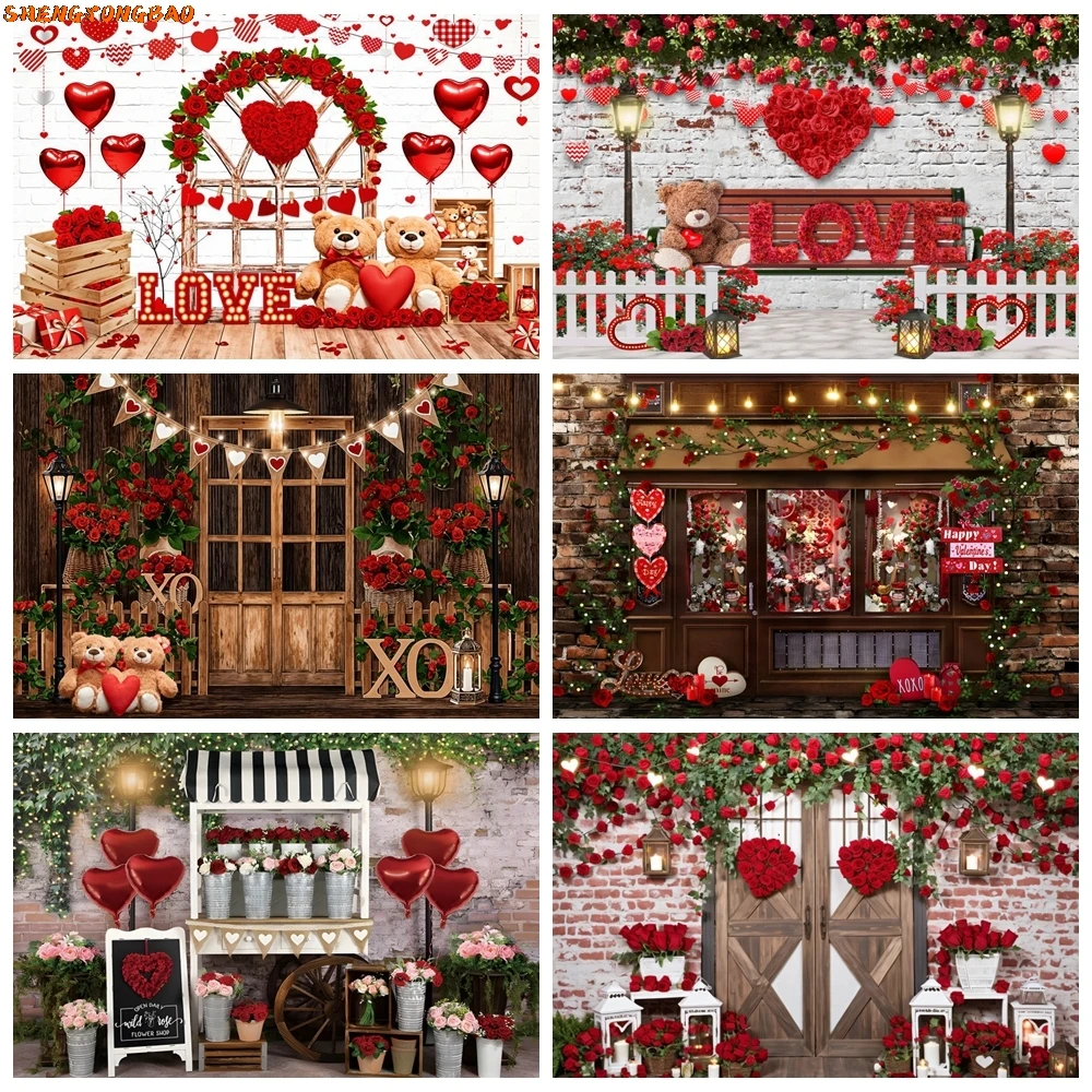 Happy Valentine's Day Backdrop for Photography Red Rose Love Heart Brick Wall Flower Shop Wedding Bridal Shower Photo Background
Happy Valentine's Day Backdrop for Photography Red Rose Love Heart Brick Wall Flower Shop Wedding Bridal Shower Photo Background
