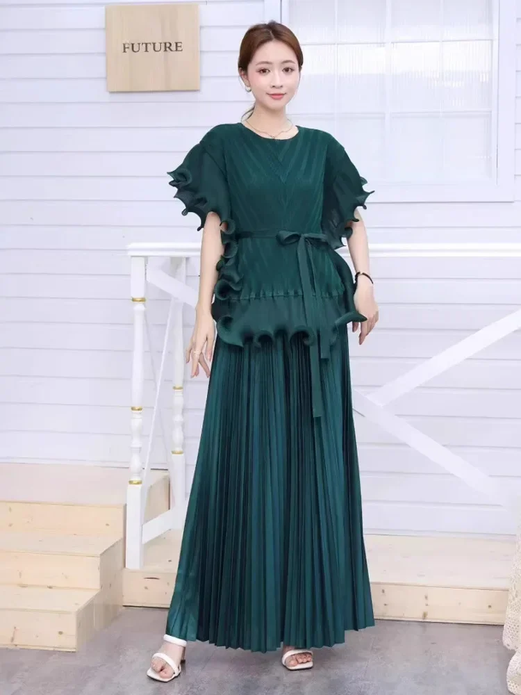 QIAOXIN 2025 Ruffled Panelling Design Pleated Women's Two Pieces Set Round Collar Short Sleeve Tie Top + Elasitc Waist Skirt
QIAOXIN 2025 Ruffled Panelling Design Pleated Women's Two Pieces Set Round Collar Short Sleeve Tie Top + Elasitc Waist Skirt