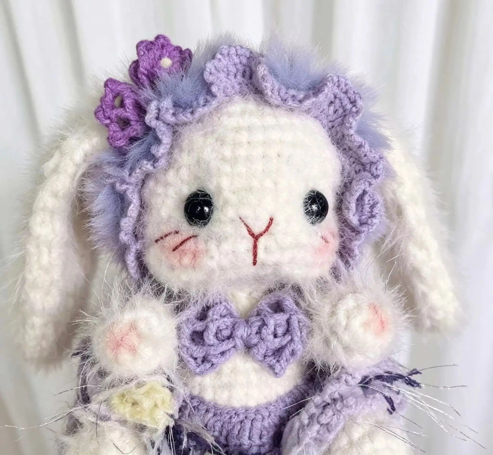 Handmade Crochet Purple Bunny Doll Fluffy Long Ear Rabbit Amigurumi Plush Toy Cute Stuffed Animal Gift for Girlfriend Home Decor
Handmade Crochet Purple Bunny Doll Fluffy Long Ear Rabbit Amigurumi Plush Toy Cute Stuffed Animal Gift for Girlfriend Home Decor