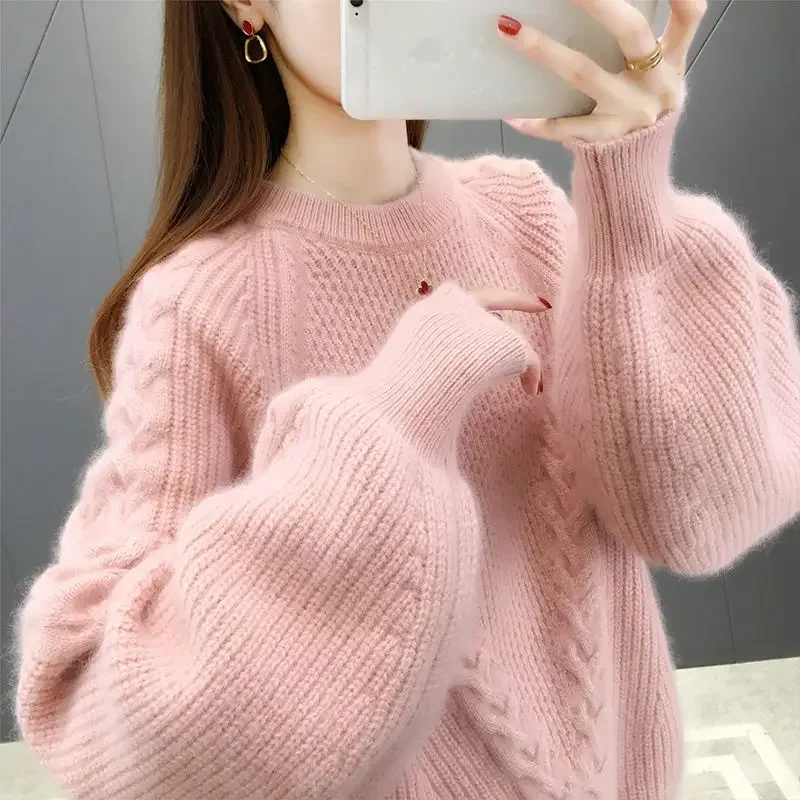 2025 Autumn Winter Fashion Loose Knitted Sweater Women Thick Short Pullover Jumpers Ladies O-Neck Long Sleeve Knit Tops Female
2025 Autumn Winter Fashion Loose Knitted Sweater Women Thick Short Pullover Jumpers Ladies O-Neck Long Sleeve Knit Tops Female