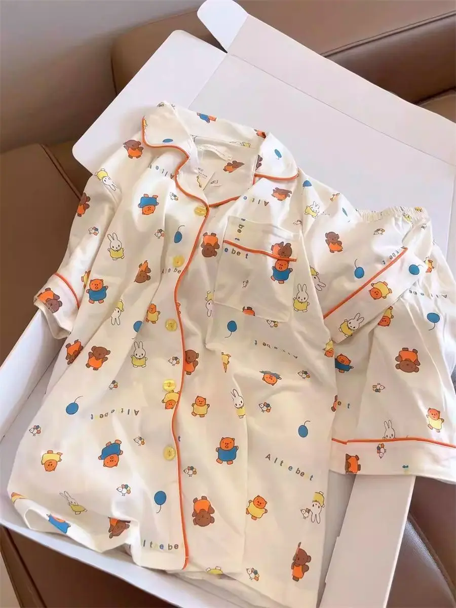 Miffy Summer Pajamas Short Sleeve Shorts Cute Cartoon Student Sweet Dormitory Home Clothing Set Female Cute Worn Outside Gift
Miffy Summer Pajamas Short Sleeve Shorts Cute Cartoon Student Sweet Dormitory Home Clothing Set Female Cute Worn Outside Gift