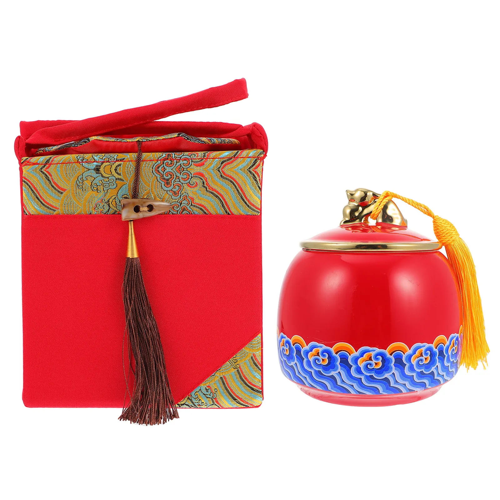 1 Set Ceramic Tea Tin Vintage Chinese Style Printed Storage Jar Sealed Lid for Tea Beans Grains Nuts Coffee Spice Seasoning
1 Set Ceramic Tea Tin Vintage Chinese Style Printed Storage Jar Sealed Lid for Tea Beans Grains Nuts Coffee Spice Seasoning