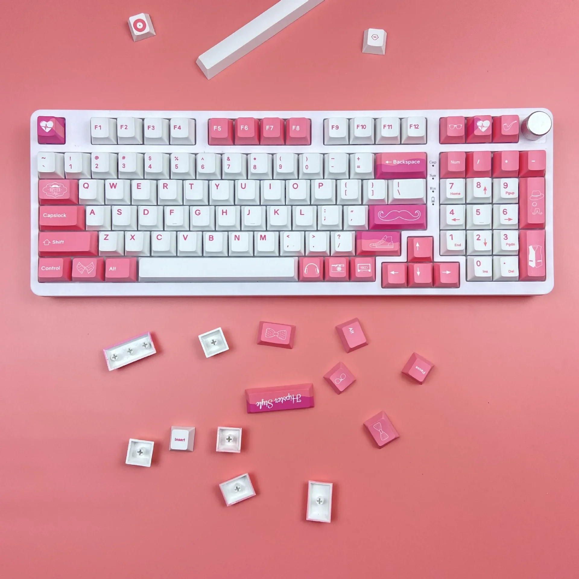 Pink PBT five-sided sublimation original keycap original height opaque adaptation 61/68/84/87
Pink PBT five-sided sublimation original keycap original height opaque adaptation 61/68/84/87
