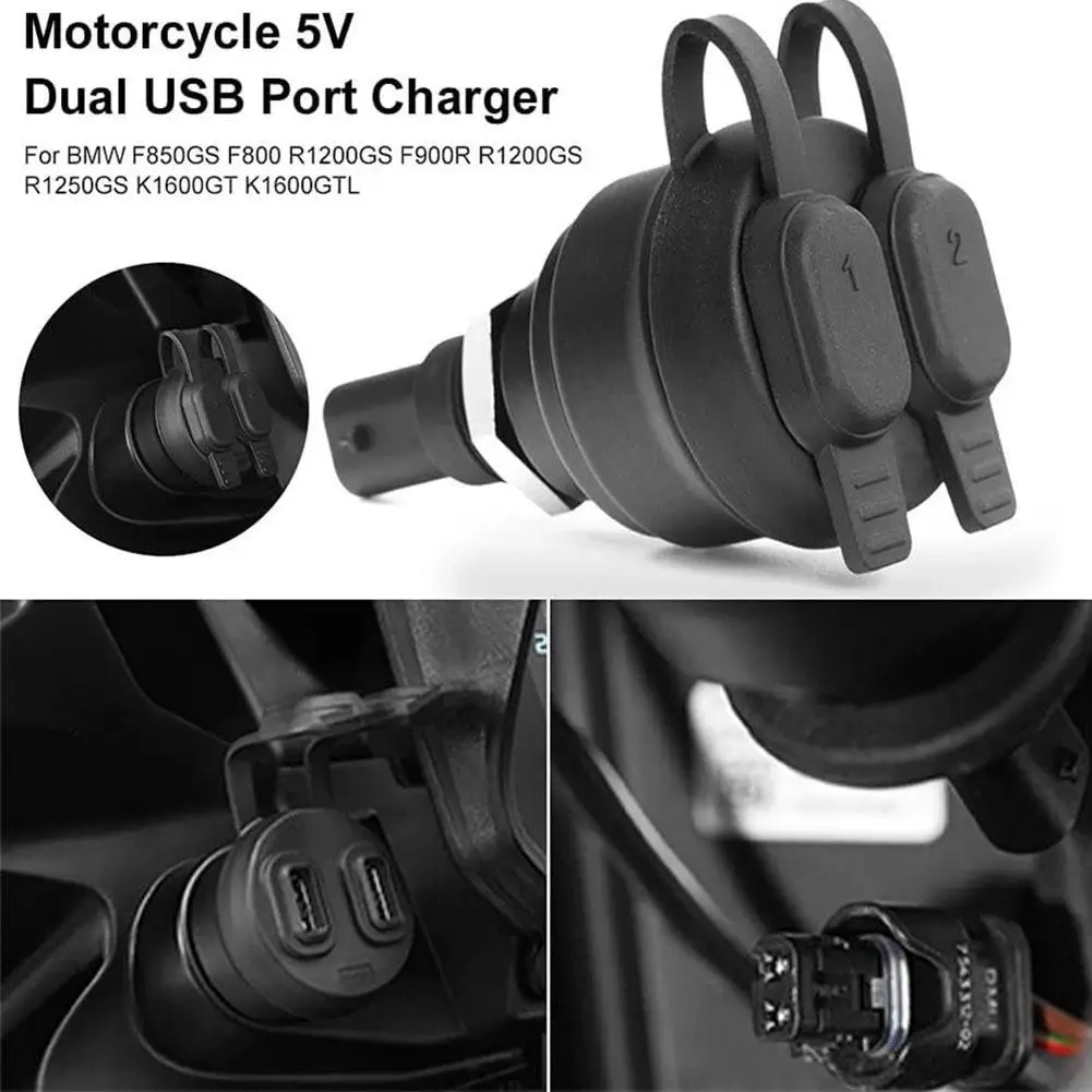 Черное двойное USB-разъем для зарядного устройства для мотоцикла для BMW R1200GS R1250GS R1250RT R1200RT 
Черное двойное USB-разъем для зарядного устройства для мотоцикла для BMW R1200GS R1250GS R1250RT R1200RT