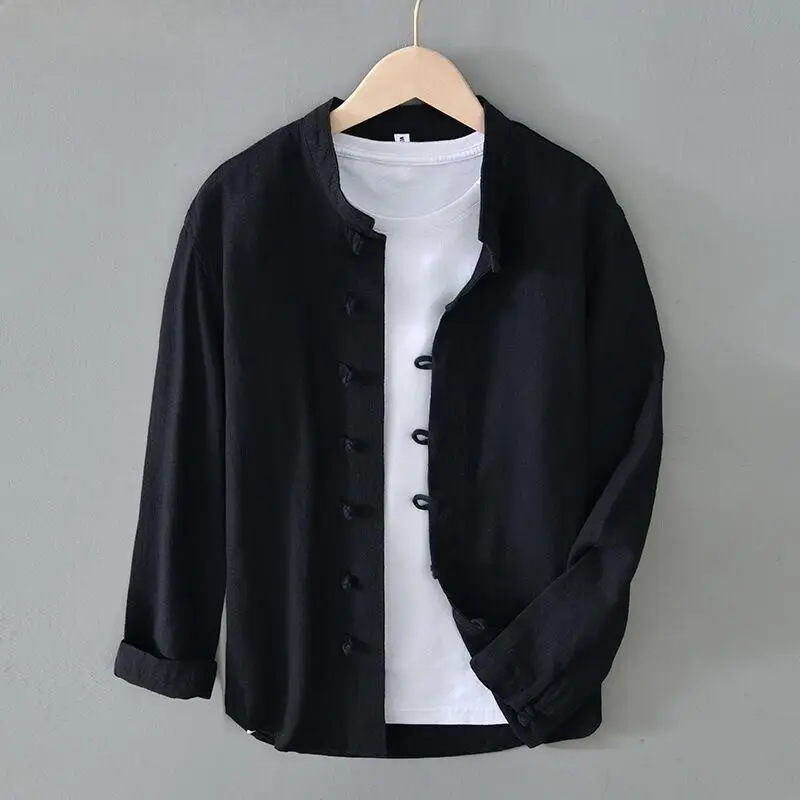 Casual Loose Men's Shirt Jacket Thin Long Sleeve Stand Collar Tang Costume Retro White Button down Breathable Cotton Linen Ou...
Casual Loose Men's Shirt Jacket Thin Long Sleeve Stand Collar Tang Costume Retro White Button down Breathable Cotton Linen Ou...