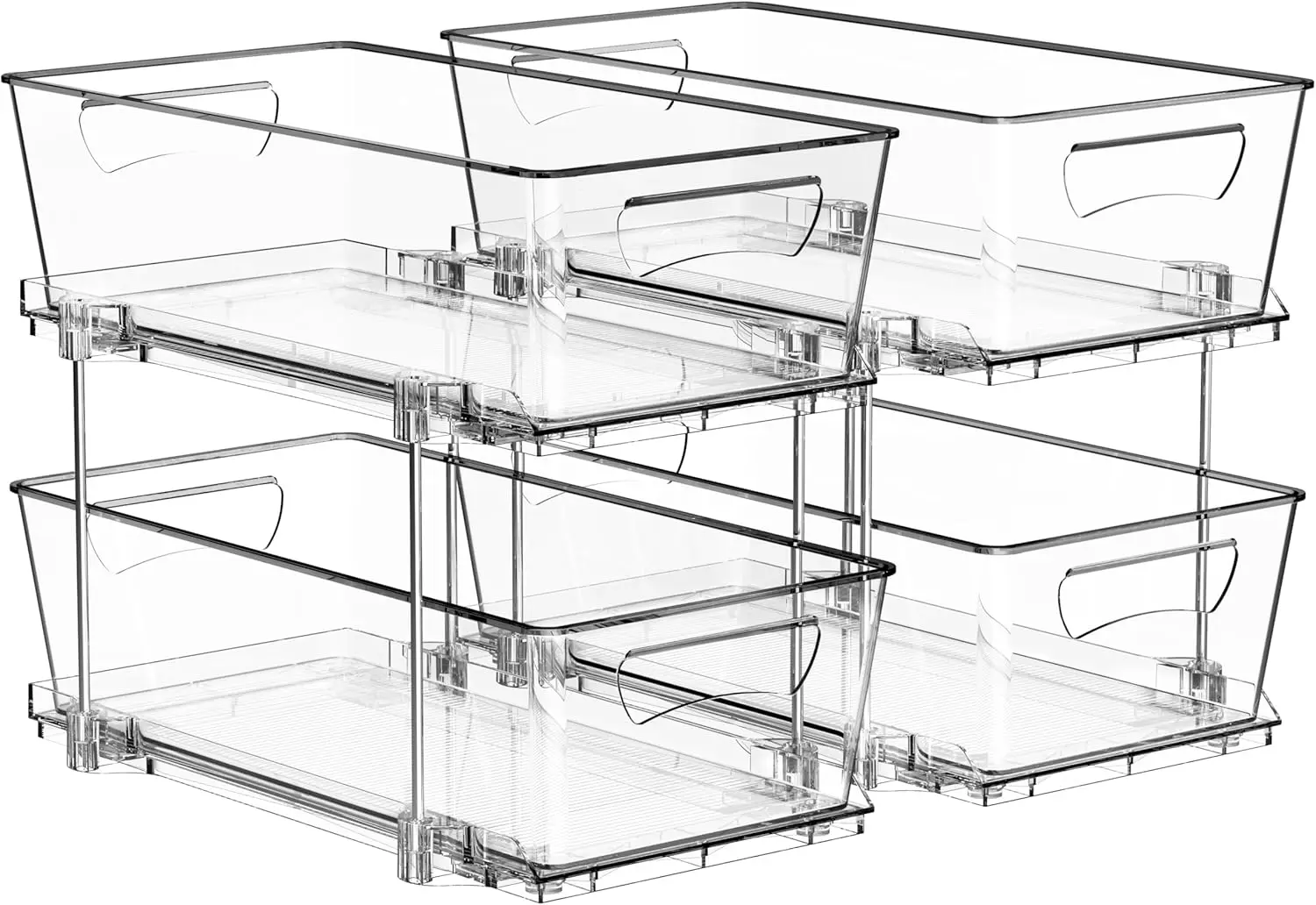 2 Tier Basket Drawer Cabinet Pull-Out Organizer, 2 Pack, Clear
2 Tier Basket Drawer Cabinet Pull-Out Organizer, 2 Pack, Clear