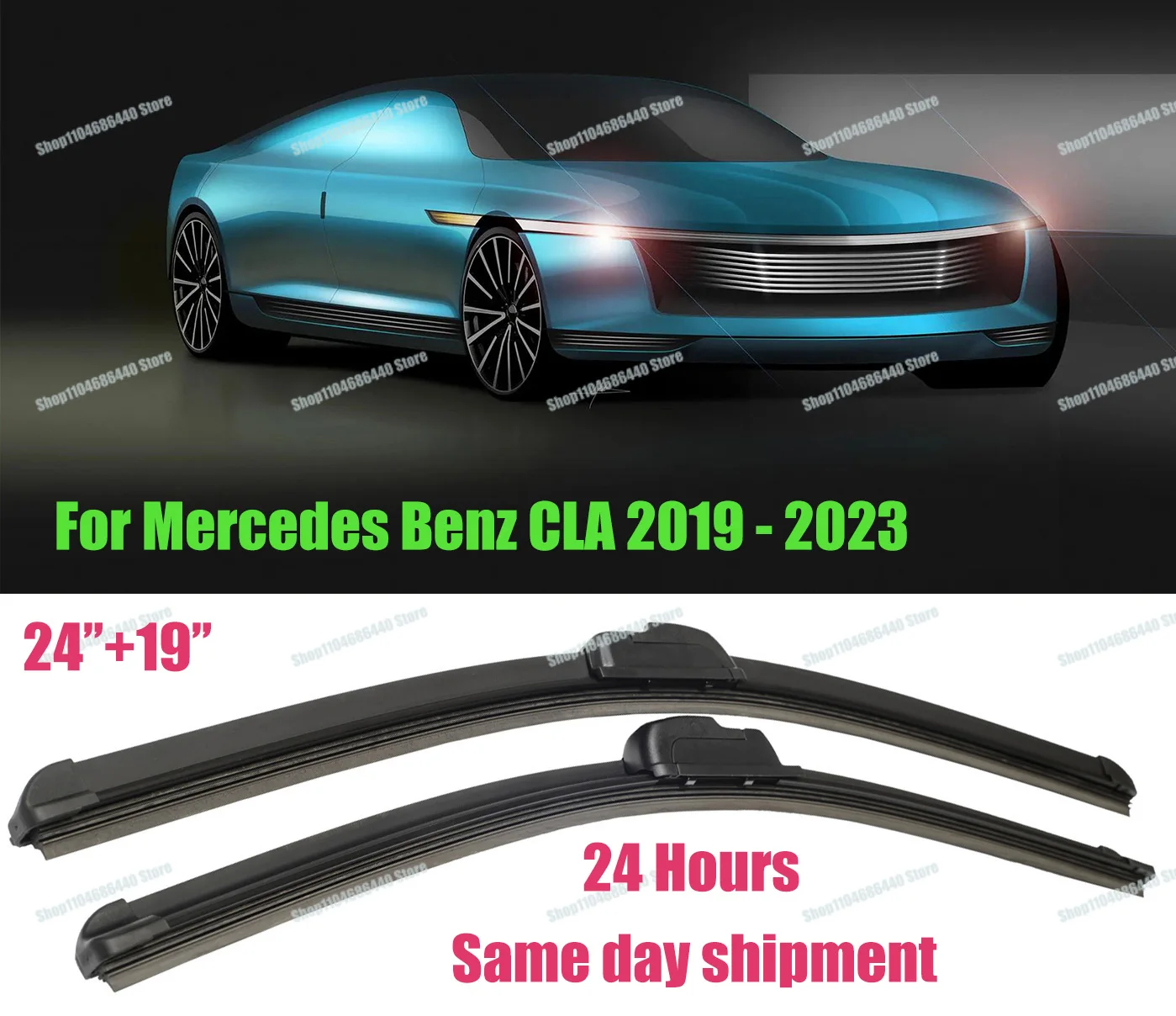 2x For Mercedes Benz CLA 2019 - 2023 2022 2021 2020 C118 W118 Car Front Wiper Blade Windshield Windscreen Window Brushes 24"+19"
2x For Mercedes Benz CLA 2019 - 2023 2022 2021 2020 C118 W118 Car Front Wiper Blade Windshield Windscreen Window Brushes 24"+19"
