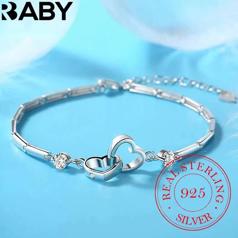 925 Sterling Silver Bracelets Bangles Charms Heart for Women Valentine's Days Cubic Zircon Wedding Love couple Jewelry
925 Sterling Silver Bracelets Bangles Charms Heart for Women Valentine's Days Cubic Zircon Wedding Love couple Jewelry