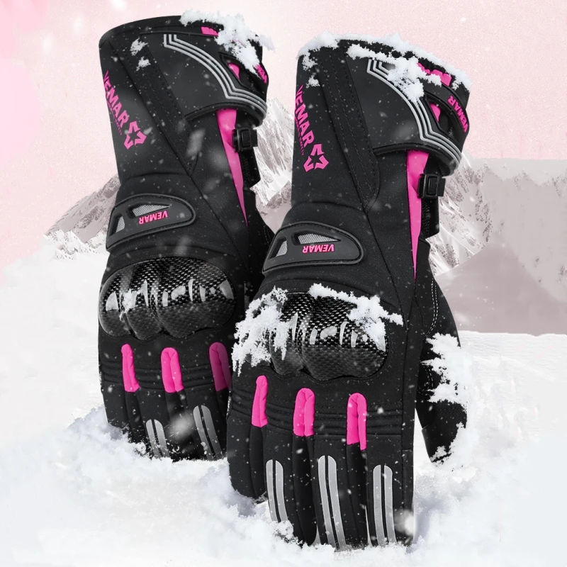 Women's Winter Motorcycle Gloves Pink Waterproof Thermal & Full Finger Protection | For Riding & Cycling Gloves
Women's Winter Motorcycle Gloves Pink Waterproof Thermal & Full Finger Protection | For Riding & Cycling Gloves