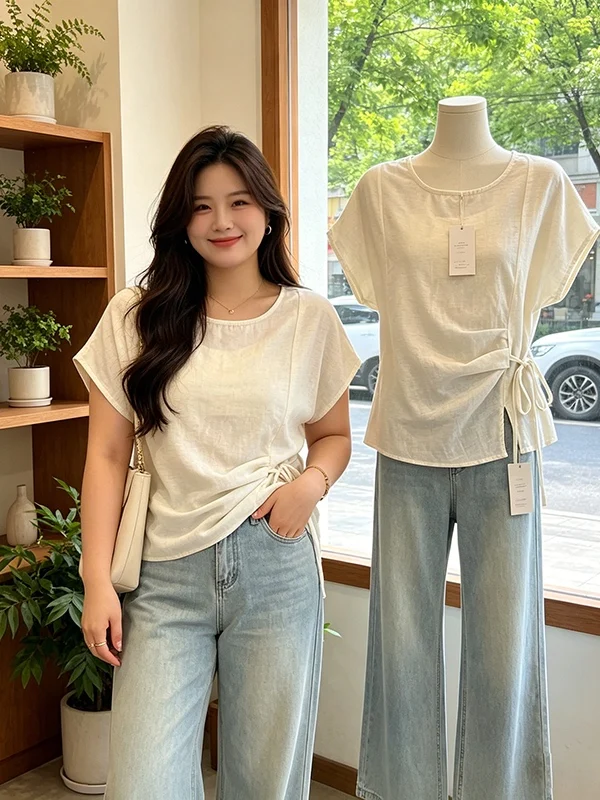 plus Size Women's Fashion Pure Color Design Asymmetric Waist-Cinching Slimming Versatile Anti-aging Top Korean Style Commute ...
plus Size Women's Fashion Pure Color Design Asymmetric Waist-Cinching Slimming Versatile Anti-aging Top Korean Style Commute ...