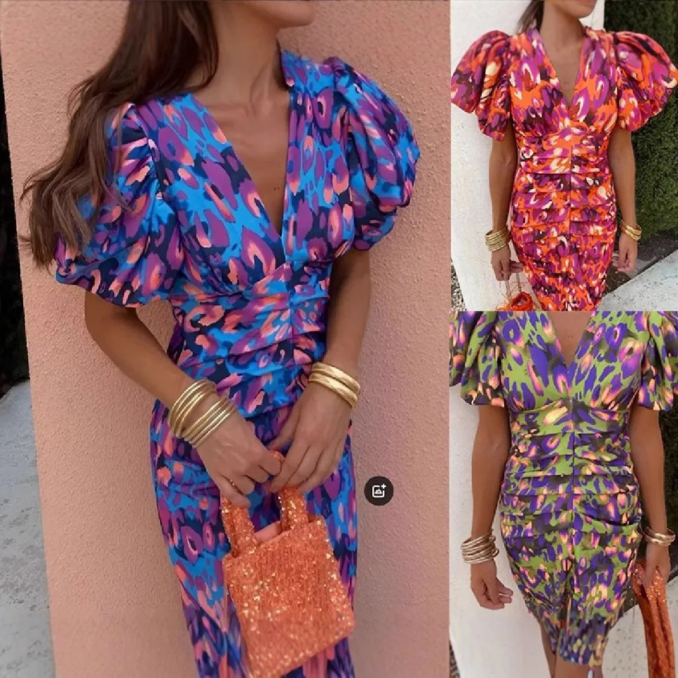2025 Summer New Women's Dress V-neck Puff Sleeves High Waist Slim Hip-pack Fashion Sexy Party Birthday Mini Skirt
2025 Summer New Women's Dress V-neck Puff Sleeves High Waist Slim Hip-pack Fashion Sexy Party Birthday Mini Skirt