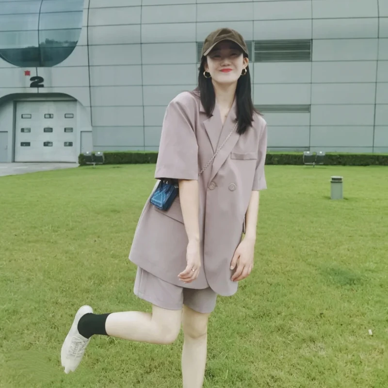 Повседневный свободный летний костюм, комплект из двух предметов, женский ор Sve Jaet And Wide Leg orts, японский Sle Student orm 
Повседневный свободный летний костюм, комплект из двух предметов, женский ор Sve Jaet And Wide Leg orts, японский Sle Student orm