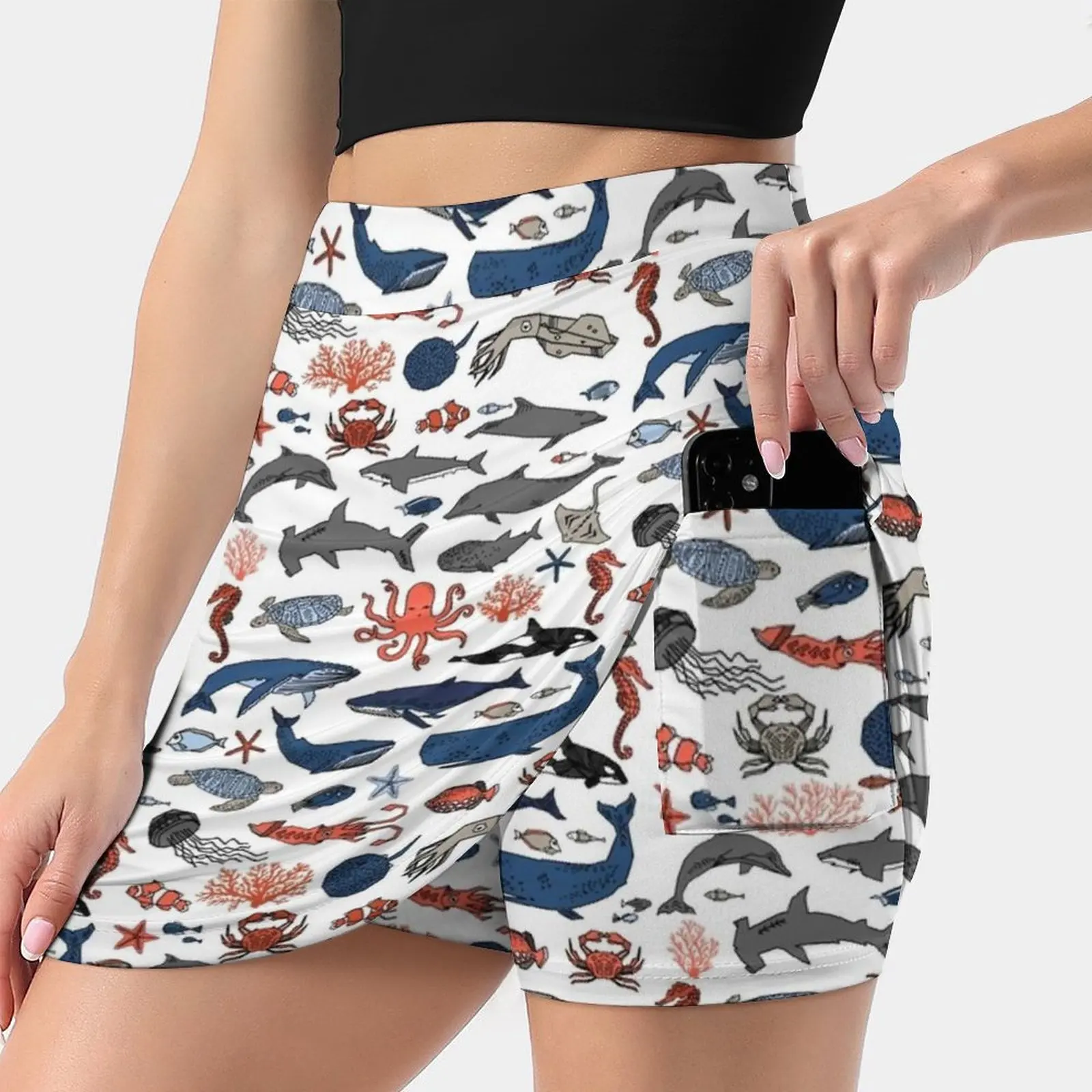 Юбка-мини женская короткая офисная с принтом морских животных, лето 2022
Юбка-мини женская короткая офисная с принтом морских животных, лето 2022