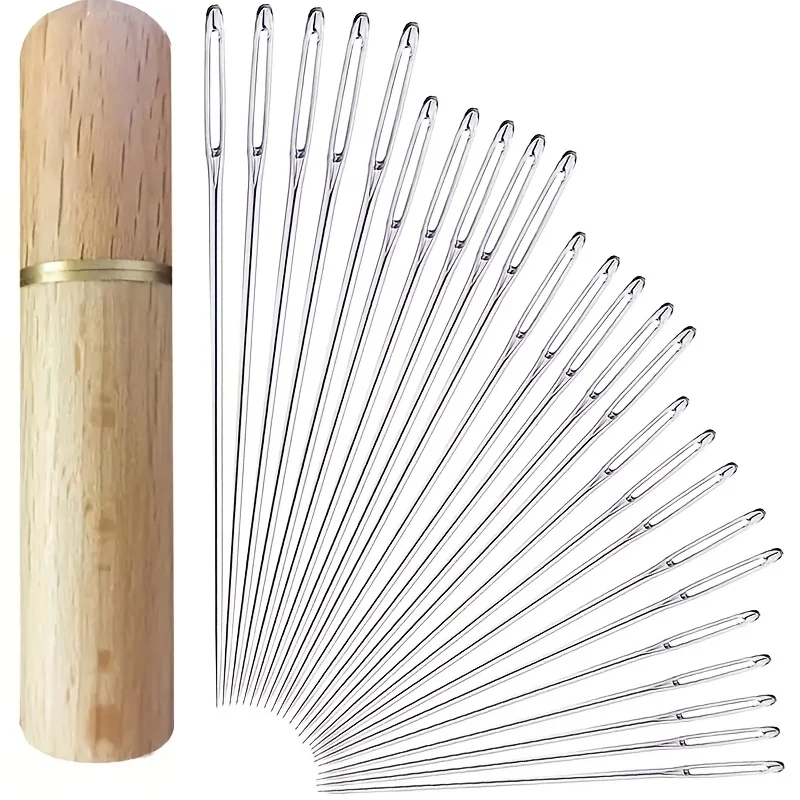 A set of 25 large-eye sewing needles, specially designed for the elderly, made of stainless steel, suitable for embroidery, knitting, and leatherwork comes with a storage tube.
A set of 25 large-eye sewing needles, specially designed for the elderly, made of stainless steel, suitable for embroidery, knitting, and leatherwork comes with a storage tube.