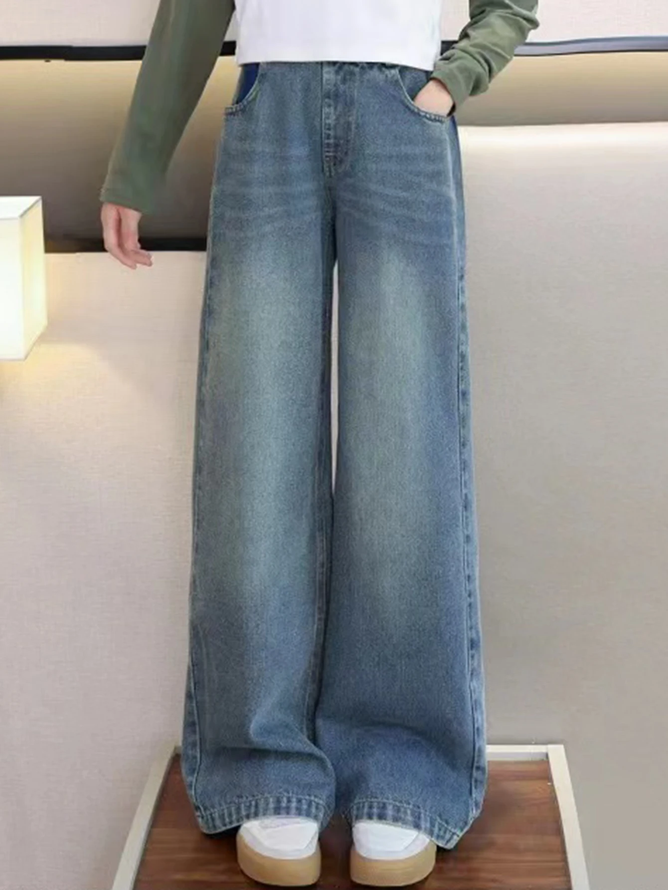 Teenage Girls Retro Patchwork Pocket Denim Jeans Casual Long Loose Wide Leg Straight Pants Youthful College Style
Teenage Girls Retro Patchwork Pocket Denim Jeans Casual Long Loose Wide Leg Straight Pants Youthful College Style