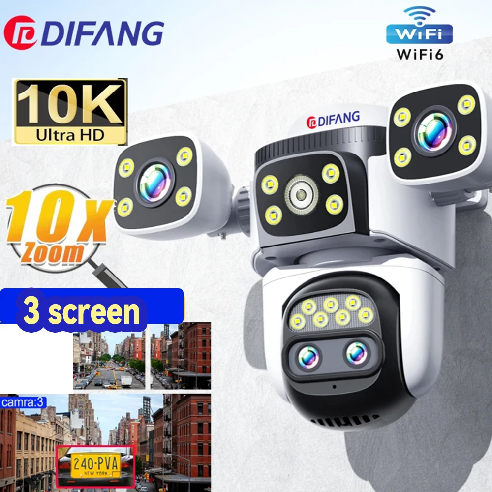 Wi-Fi камера домашней безопасности 10K UHD с четырьмя объективами и тремя экранами, 10-кратный органический зум, внешняя IP-камера видеонаблюдения 360 ° Камера видеонаблюдения
Wi-Fi камера домашней безопасности 10K UHD с четырьмя объективами и тремя экранами, 10-кратный органический зум, внешняя IP-камера видеонаблюдения 360 ° Камера видеонаблюдения