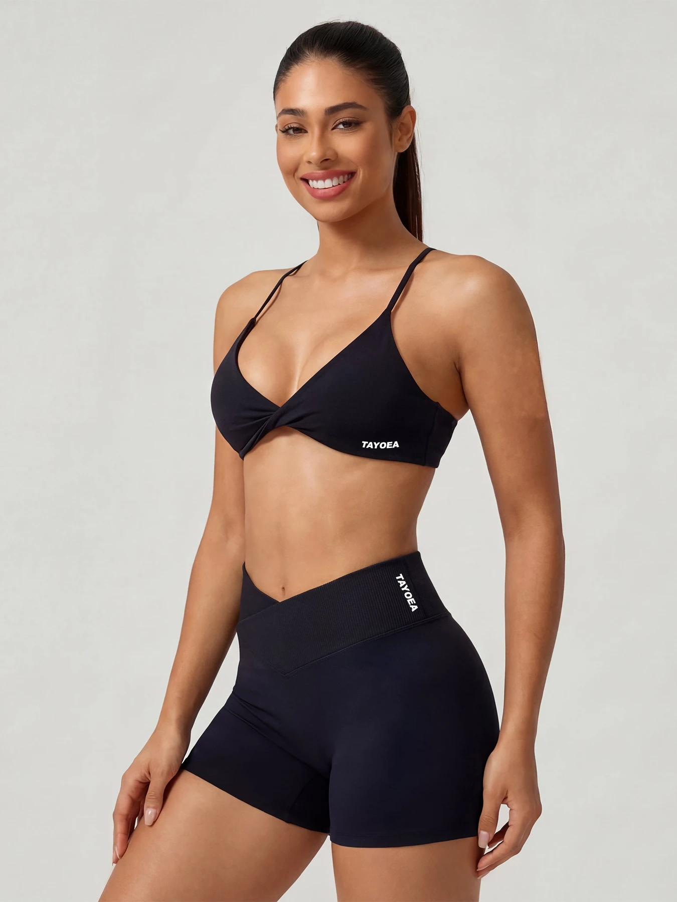 TAYOEA seamless womens open back sports bra and yoga shorts set high waist compression tummy control butt lifting squat proof quick dry breathable for gym running HIIT pilates training
TAYOEA seamless womens open back sports bra and yoga shorts set high waist compression tummy control butt lifting squat proof quick dry breathable for gym running HIIT pilates training