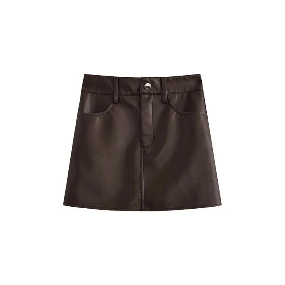 Korean Style Zipper PU Leather Skirt Solid Color Retro Short Mini Skirts Slim Fit Autumn Winter Skirt with Safety Pants Girls
Korean Style Zipper PU Leather Skirt Solid Color Retro Short Mini Skirts Slim Fit Autumn Winter Skirt with Safety Pants Girls