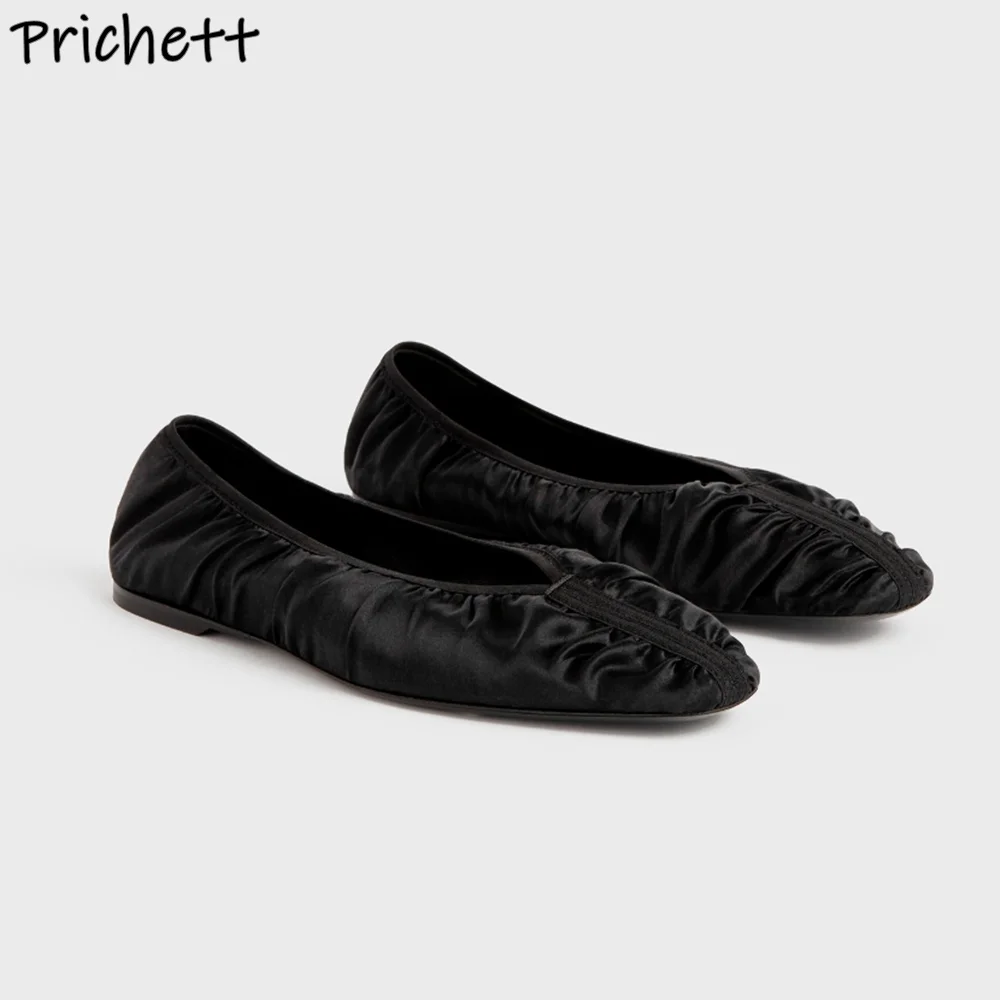 Pleated Square Toe Pumps Shallow Black Solid Fashion Stain Slip On Ballet Flat with Slip On Shoes Summer Leisure Concise Pumps
Pleated Square Toe Pumps Shallow Black Solid Fashion Stain Slip On Ballet Flat with Slip On Shoes Summer Leisure Concise Pumps