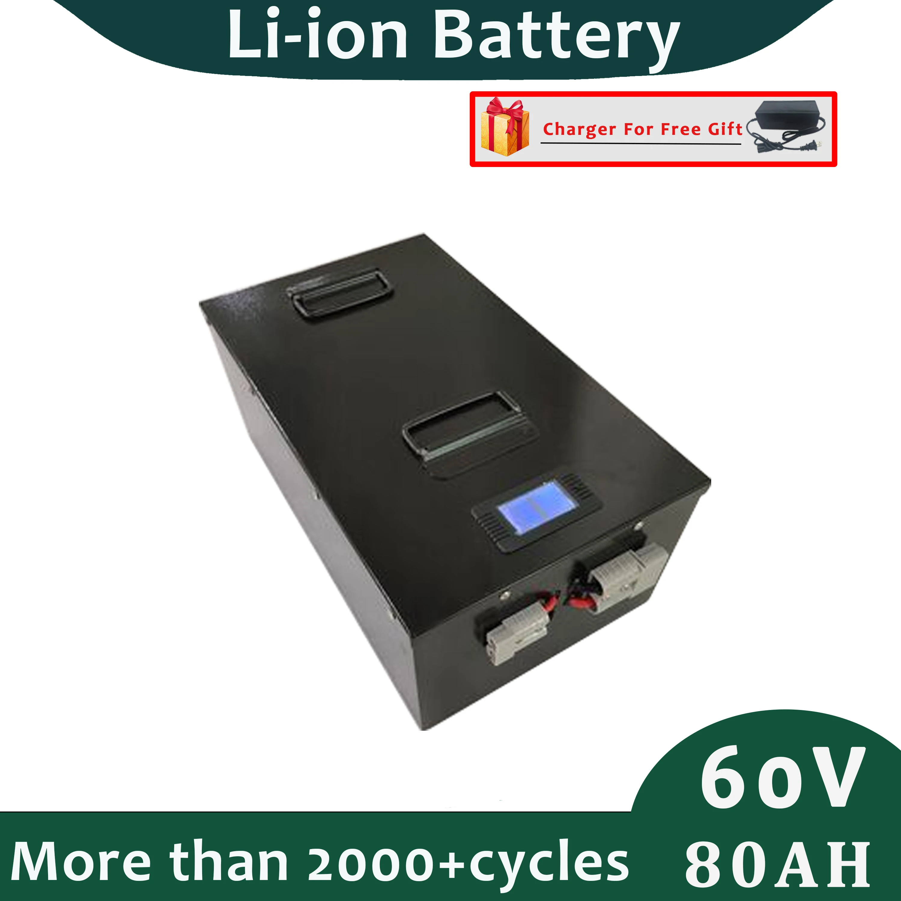 60v 80Ah Li-ion Battery Pack Built in Smart BMS Perfect For Electric Scooters EV With 10A Charger
60v 80Ah Li-ion Battery Pack Built in Smart BMS Perfect For Electric Scooters EV With 10A Charger