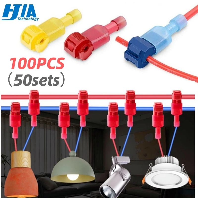 50/100PCS Quick Type T Electrical Cable Wire Connectors Straight Lock Crimping Waterproof Insulated Wire Crimp Terminals
50/100PCS Quick Type T Electrical Cable Wire Connectors Straight Lock Crimping Waterproof Insulated Wire Crimp Terminals