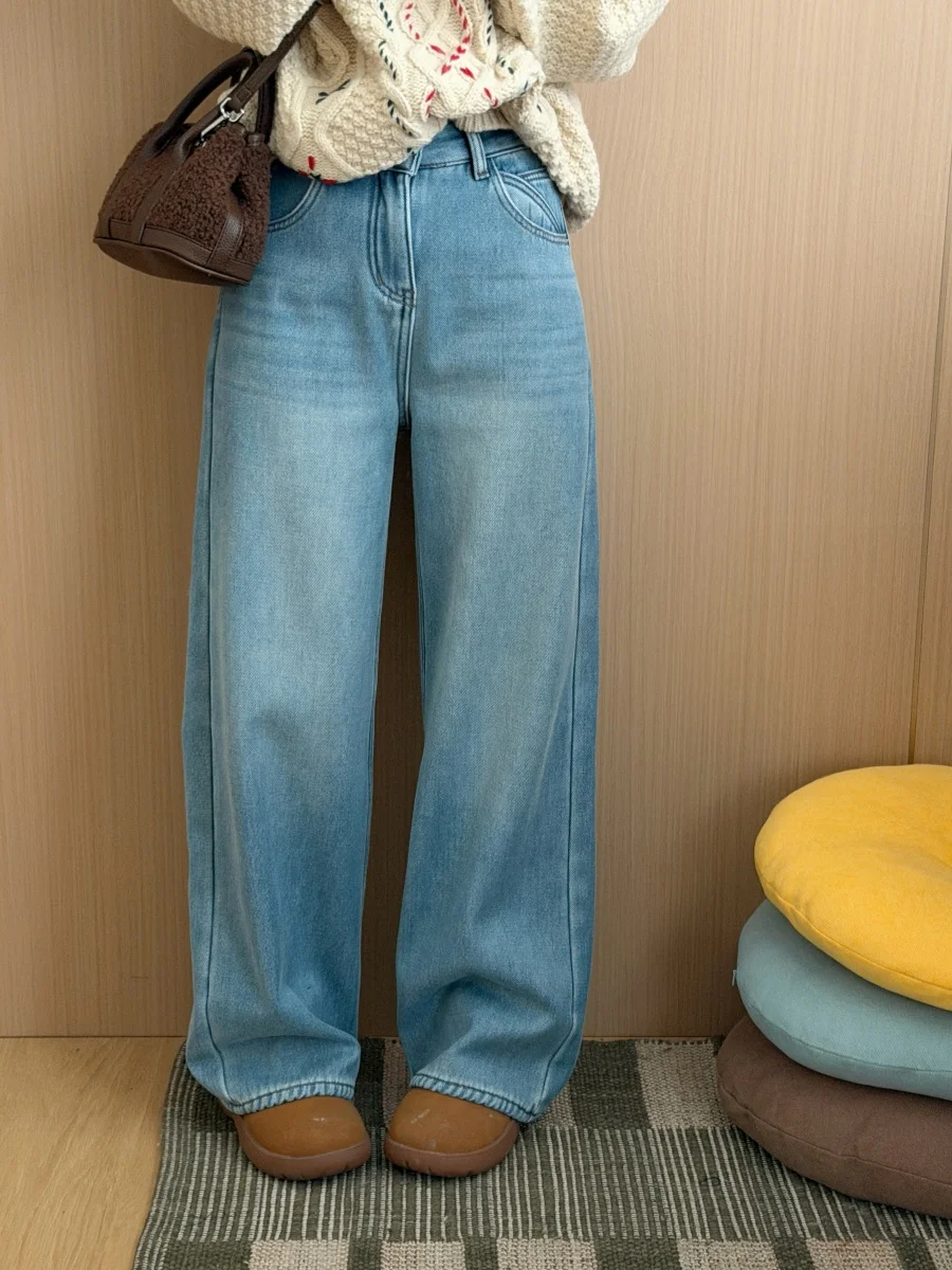 Утепленные джинсы Fce Slim Fit для женщин, новые зимние светло-голубые брюки с эффектом омоложения, прямые брюки, широкие брюки
Утепленные джинсы Fce Slim Fit для женщин, новые зимние светло-голубые брюки с эффектом омоложения, прямые брюки, широкие брюки