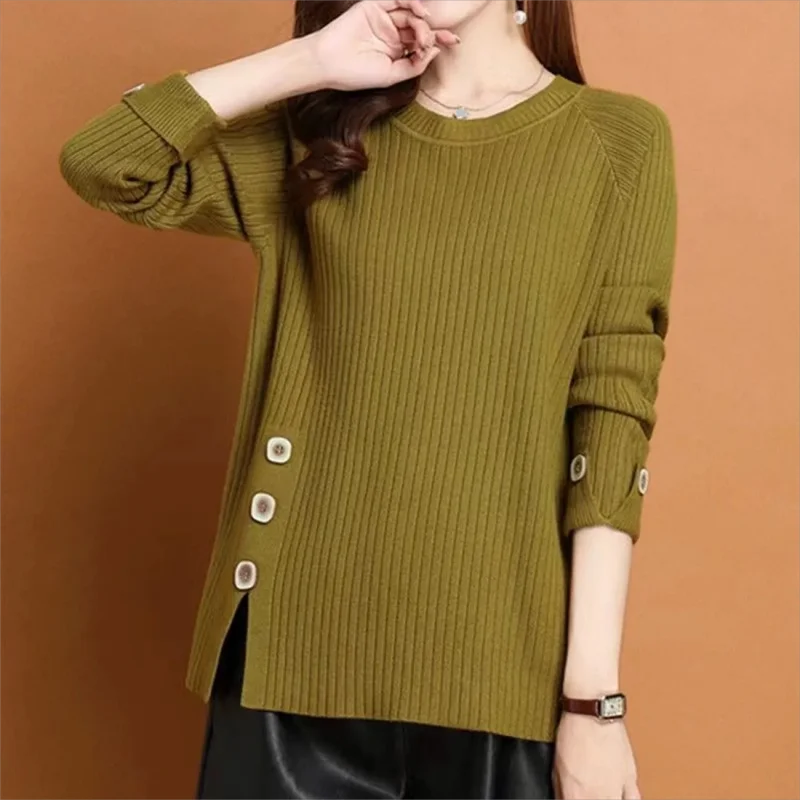 Sweaters Round Neck Loose Solid Women's Clothing Autumn Winter Thin Fashionable Temperament Pullovers Knitted Casual Tops
Sweaters Round Neck Loose Solid Women's Clothing Autumn Winter Thin Fashionable Temperament Pullovers Knitted Casual Tops