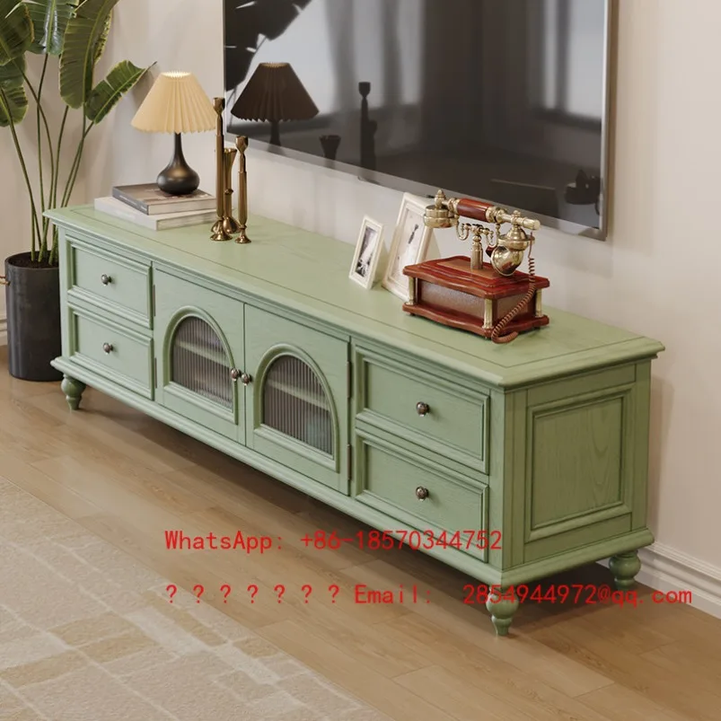 American TV Cabinet New High-end Green Small Apartment Living Room Coffee Table TV Cabinet Combination
American TV Cabinet New High-end Green Small Apartment Living Room Coffee Table TV Cabinet Combination