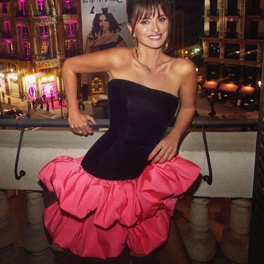 Strapless Black Satin Mini Length Party Dress Ruffled Asymmetrical Bicolor Layered Cocktail Dresses Custom Made Bodycon Gown
Strapless Black Satin Mini Length Party Dress Ruffled Asymmetrical Bicolor Layered Cocktail Dresses Custom Made Bodycon Gown