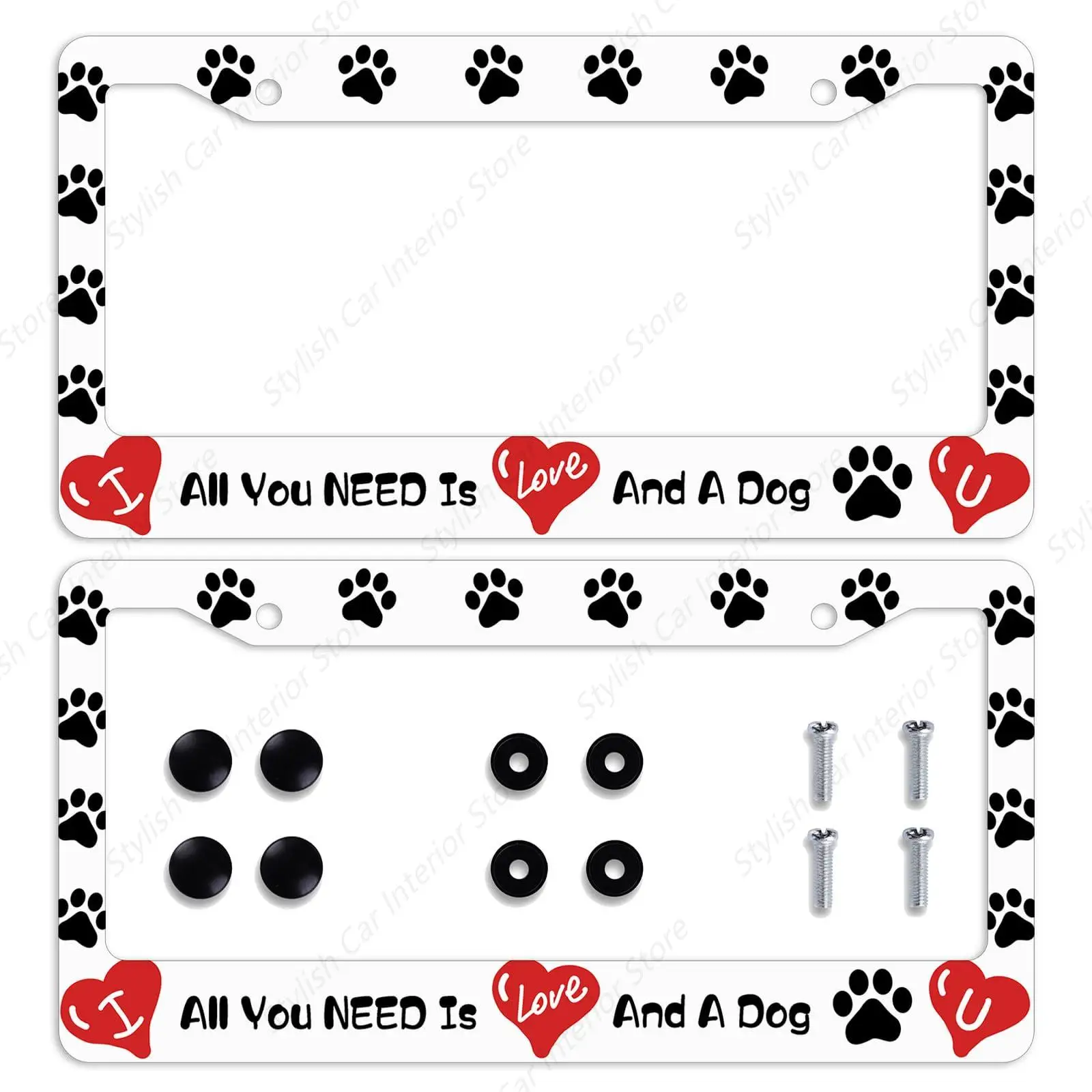 2Pcs Love and A Dog License Plate Frame Word Art Cute Pet Paw License Plate Personalise License Plate Frames Stainless Steel
2Pcs Love and A Dog License Plate Frame Word Art Cute Pet Paw License Plate Personalise License Plate Frames Stainless Steel