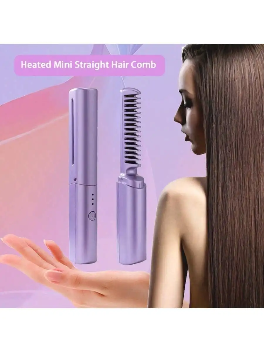 1pc 2-In-1 Wireless Straightening Comb, 3-Level Adjustable, Portable Heated Brush, USB Charging, Mini Straightener To Achieve S
1pc 2-In-1 Wireless Straightening Comb, 3-Level Adjustable, Portable Heated Brush, USB Charging, Mini Straightener To Achieve S