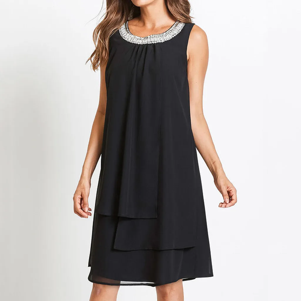 Solid Color Sequin Chiffon Summer Dress Women Elegant Sleeveless Ruffle Ruched Party Boho Beach Dresses Casual Vestidos 2023
Solid Color Sequin Chiffon Summer Dress Women Elegant Sleeveless Ruffle Ruched Party Boho Beach Dresses Casual Vestidos 2023