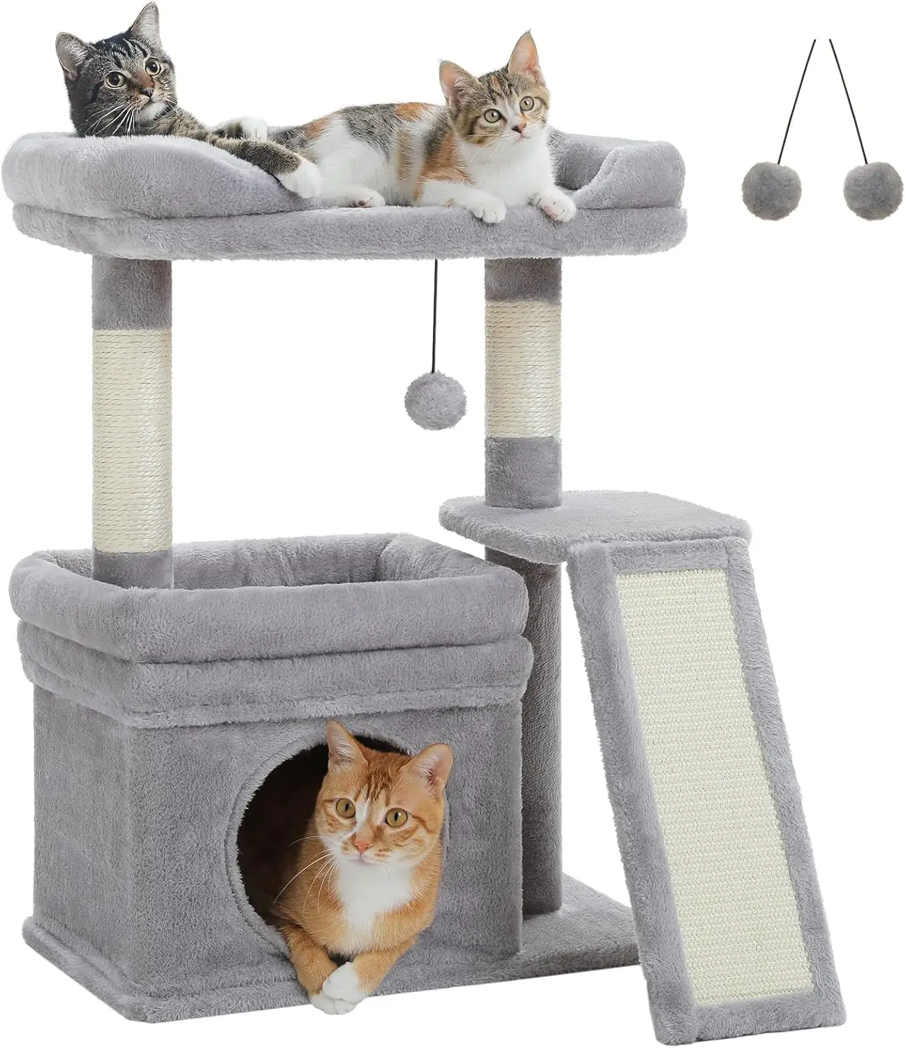 Small Cat Tree Tower for Large Adult Cats with Wide Top Perch, Private Cat Condo and Sisal Scratching Post&Pad for Indoor
Small Cat Tree Tower for Large Adult Cats with Wide Top Perch, Private Cat Condo and Sisal Scratching Post&Pad for Indoor