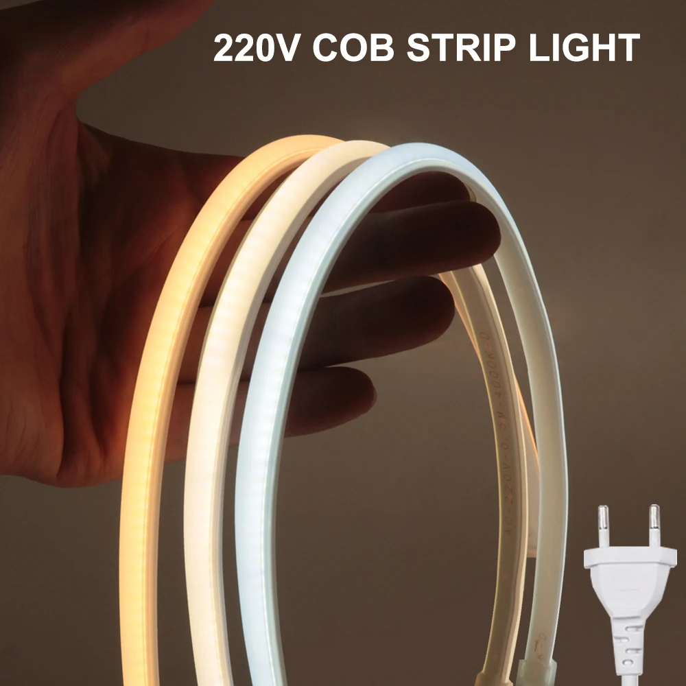 220V COB LED Strip Lights RA90 Super Bright 288LEDs/m Flexible Outdoor Lamp IP67 Waterproof COB LED Tape With EU Power Plug
220V COB LED Strip Lights RA90 Super Bright 288LEDs/m Flexible Outdoor Lamp IP67 Waterproof COB LED Tape With EU Power Plug