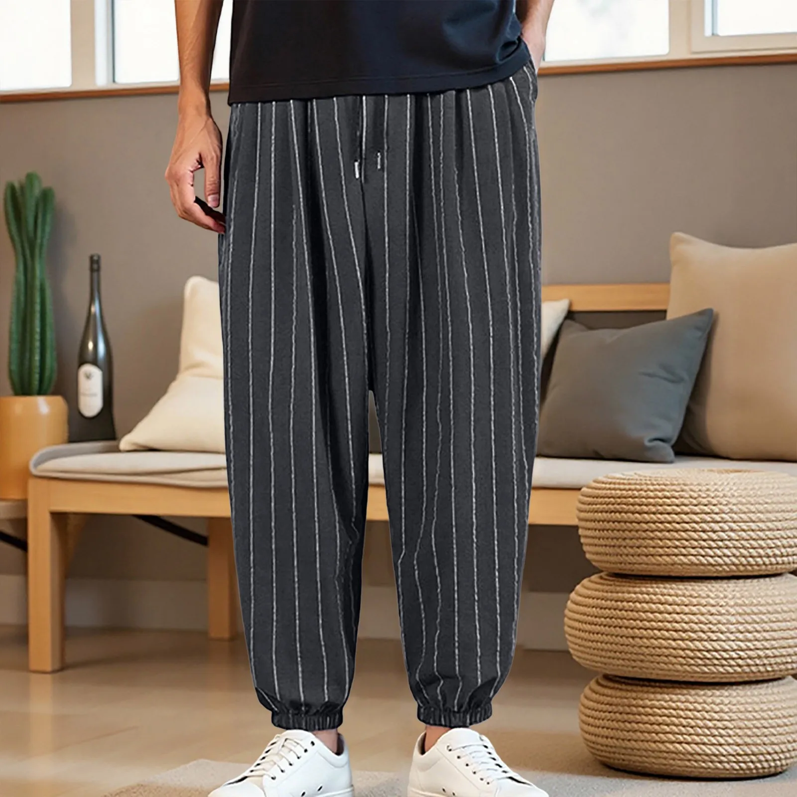 Summer Stripe Casual Jogger Pants 2025 Men Cotton Linen Baggy Trousers Male Walking Wide leg Loose Sweatpants Streetwear
Summer Stripe Casual Jogger Pants 2025 Men Cotton Linen Baggy Trousers Male Walking Wide leg Loose Sweatpants Streetwear