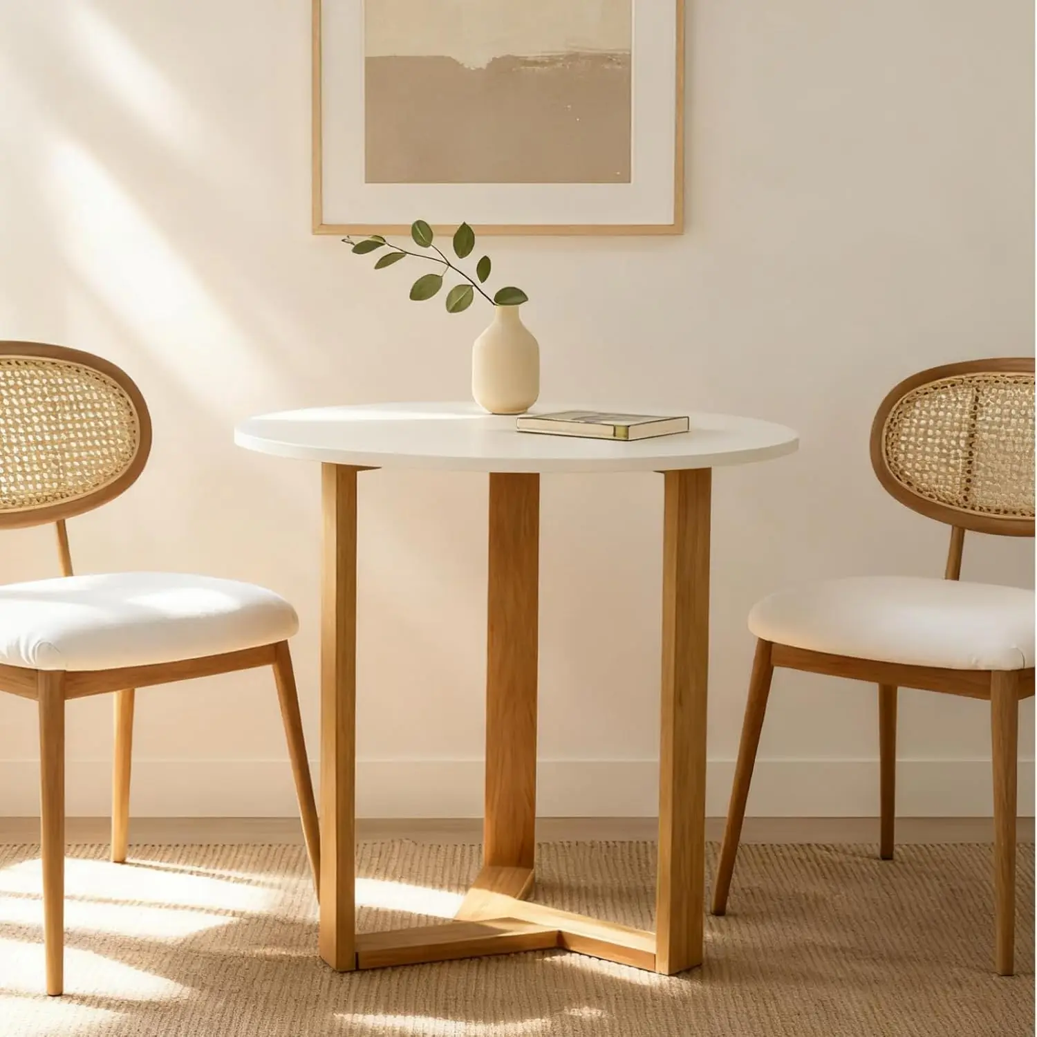 31.5" Round Dining Table Solid Wood Legs Space Save Kitchen Bistro Apartment White Easy Assembly, Customized
31.5" Round Dining Table Solid Wood Legs Space Save Kitchen Bistro Apartment White Easy Assembly, Customized