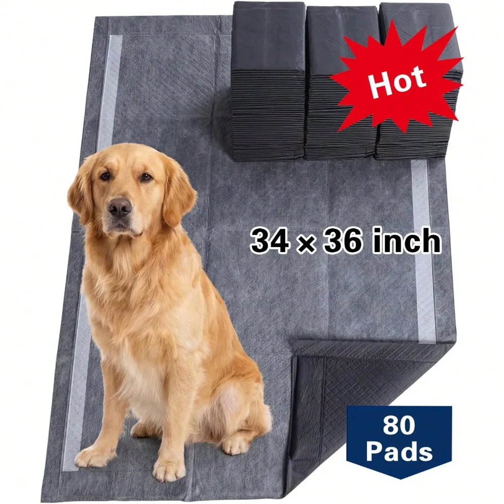 80-Pack X-Large Charcoal Puppy Pads - 34'' X 36'' Pee Pads For Dogs Potty Training With Leak-Proof Quick-Dry Design, 6-Layer Wee Wee Pads For Dogs Puppy Pads Potty Pads For Dogs, Disposable Urine Bed Pads For Odor-Control
80-Pack X-Large Charcoal Puppy Pads - 34'' X 36'' Pee Pads For Dogs Potty Training With Leak-Proof Quick-Dry Design, 6-Layer Wee Wee Pads For Dogs Puppy Pads Potty Pads For Dogs, Disposable Urine Bed Pads For Odor-Control