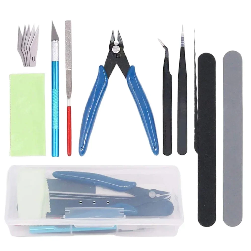 Craft Set Combination Toolbox 9Pcs Modeler Tools Kit for Car/Toy/Gundam Model Building DIY Repairing Essential